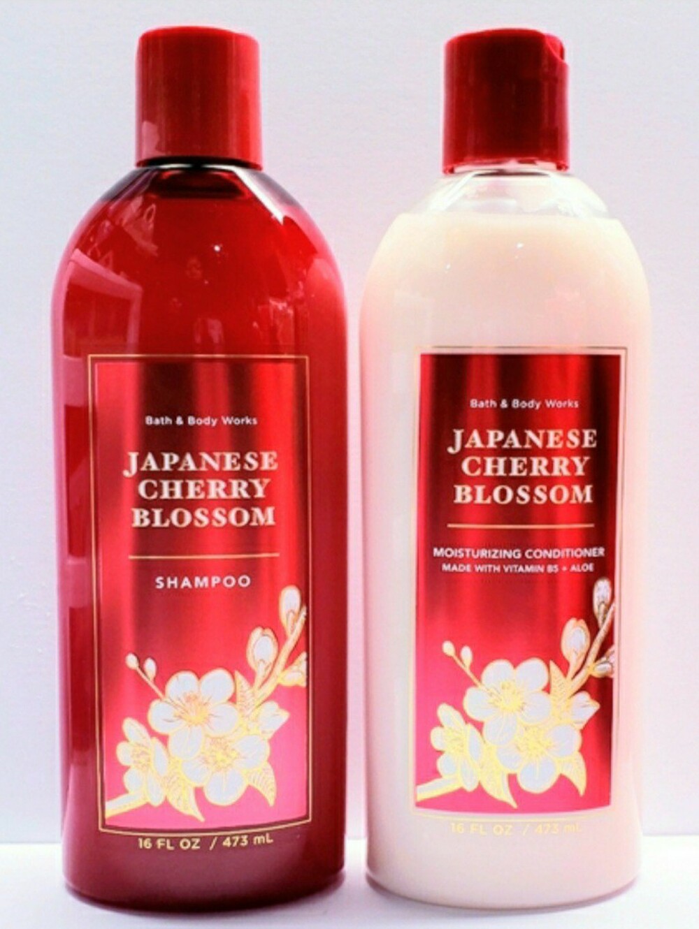 Bath & Body Works JAPANESE CHERRY BLOSSOM Shampoo & Conditioner, 16 Oz/ea